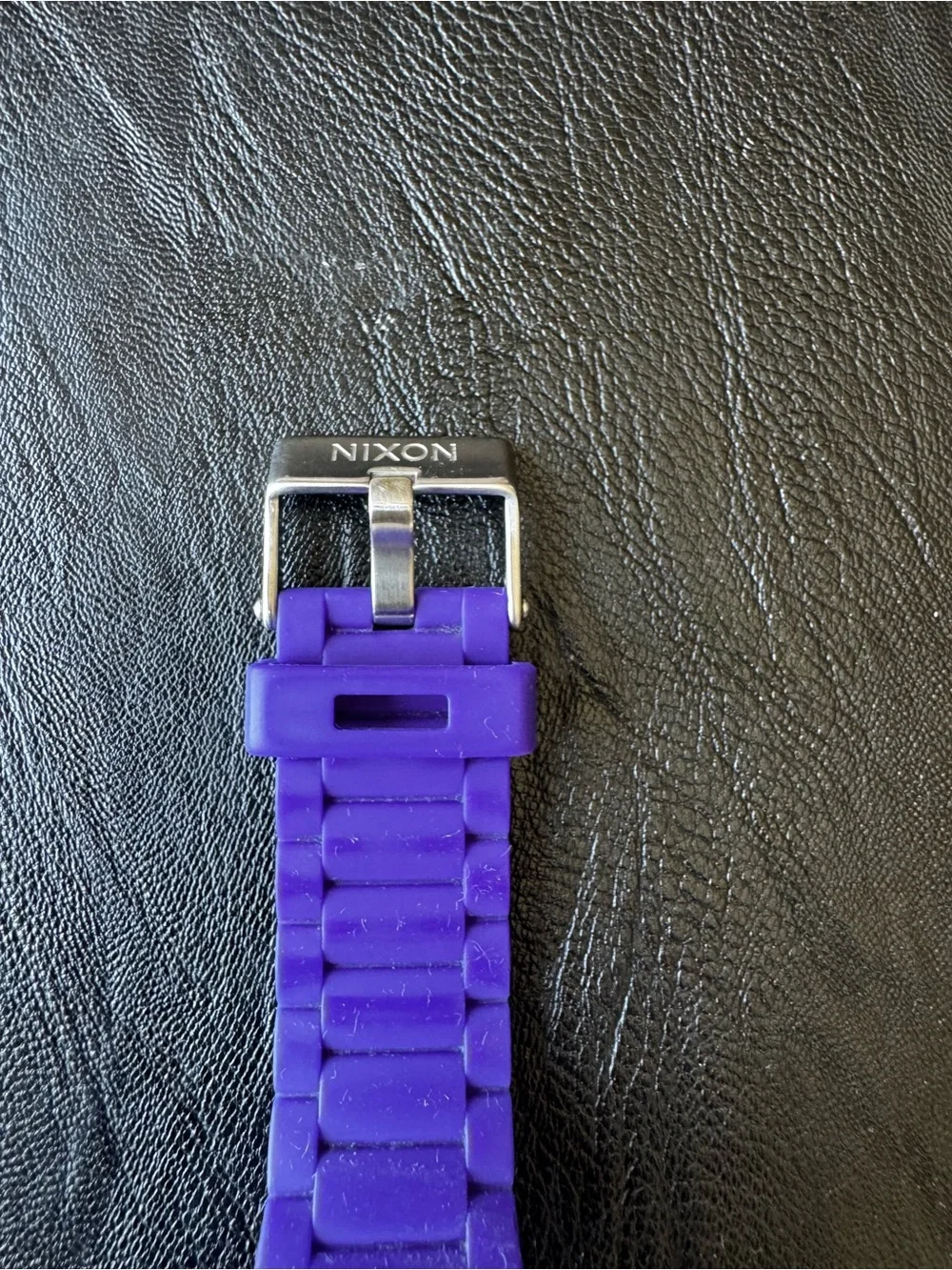 Nixon Purple Silicone The Rubber Player Watch with Teal Second Hand
